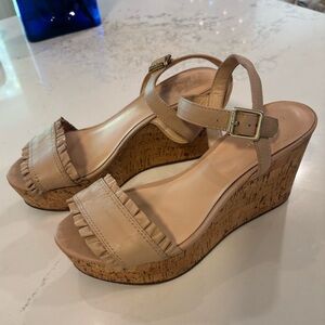 Kate Spade Nude Pink Platform Wedges size 8